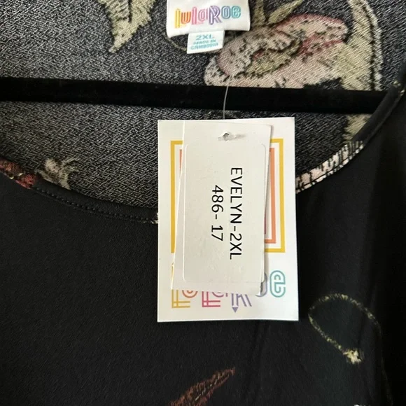 LuLaRoe Evelyn Maxi Dress Black Floral NWT 2XL - Picture 5 of 8